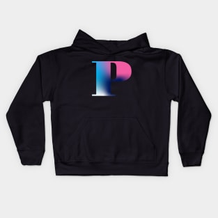 Capital Letter P Monogram Gradient Pink Blue White Kids Hoodie